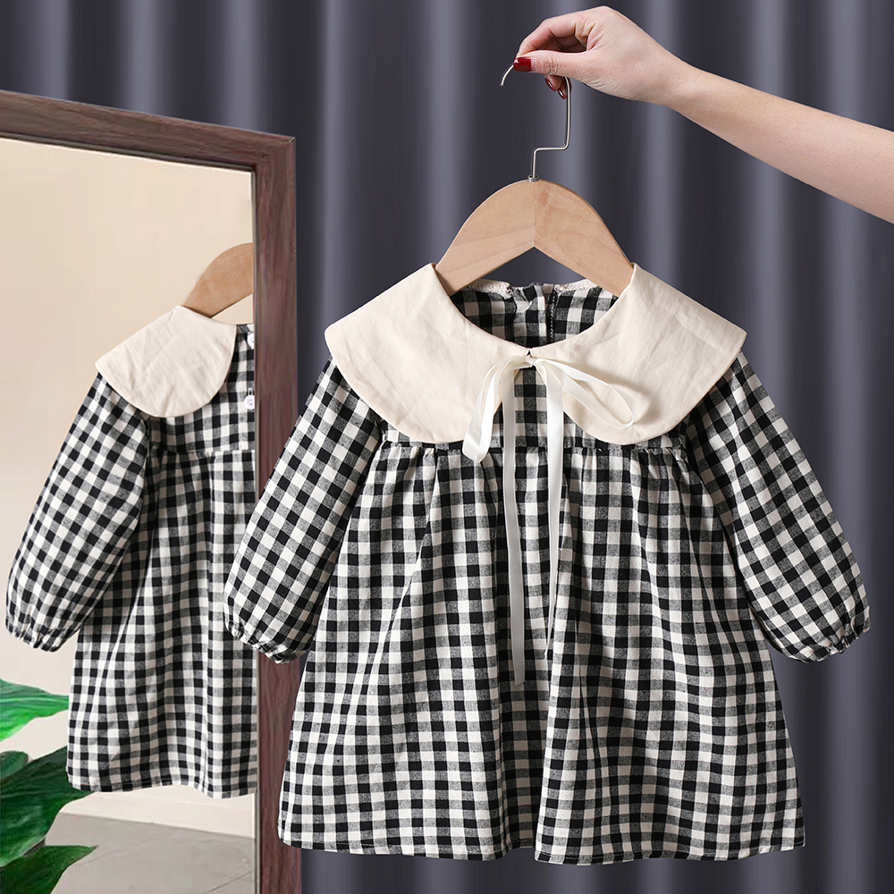 Primavera otoño niños pequeños ropa para niñas bebé arco vestidos de manga larga disfraz para niños ropa de niña ropa exterior vestido Casual