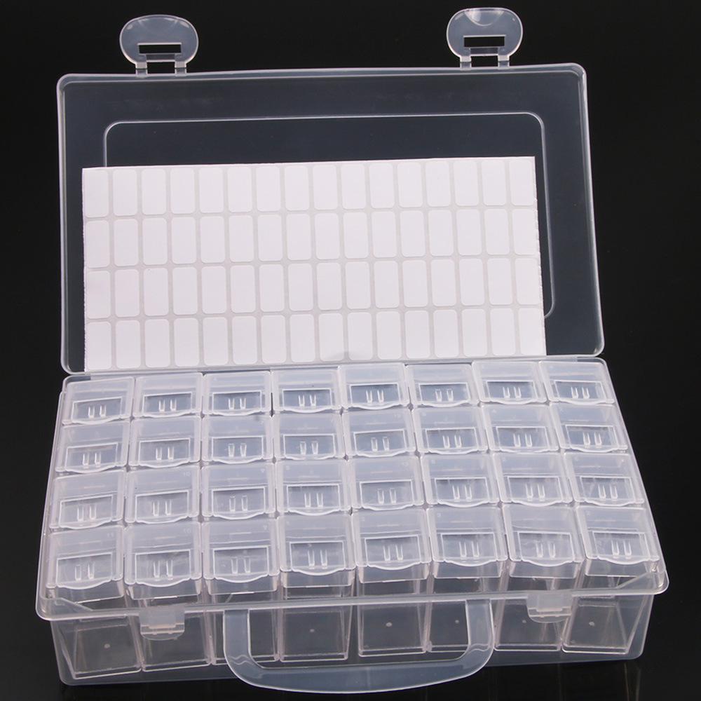 1 PC 28/32/48/56/64 ช่องกล่องเก็บพลาสติก, DIY เพชรภาพวาดลูกปัด Charms เครื่องประดับอุปกรณ์เสริมกล่อง