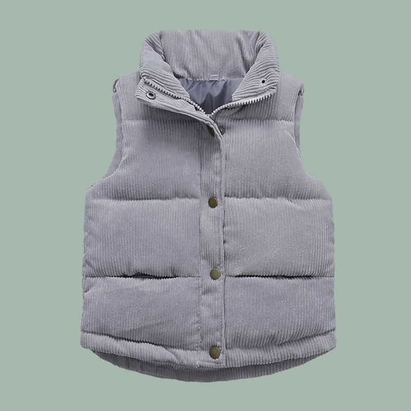 Bambini invernali Addensare Gilet Moda Capispalla caldo per ragazze Ragazzi Giacche Cappotto di velluto a coste Autunno Bambini Giacche di cotone Gilet di cotone