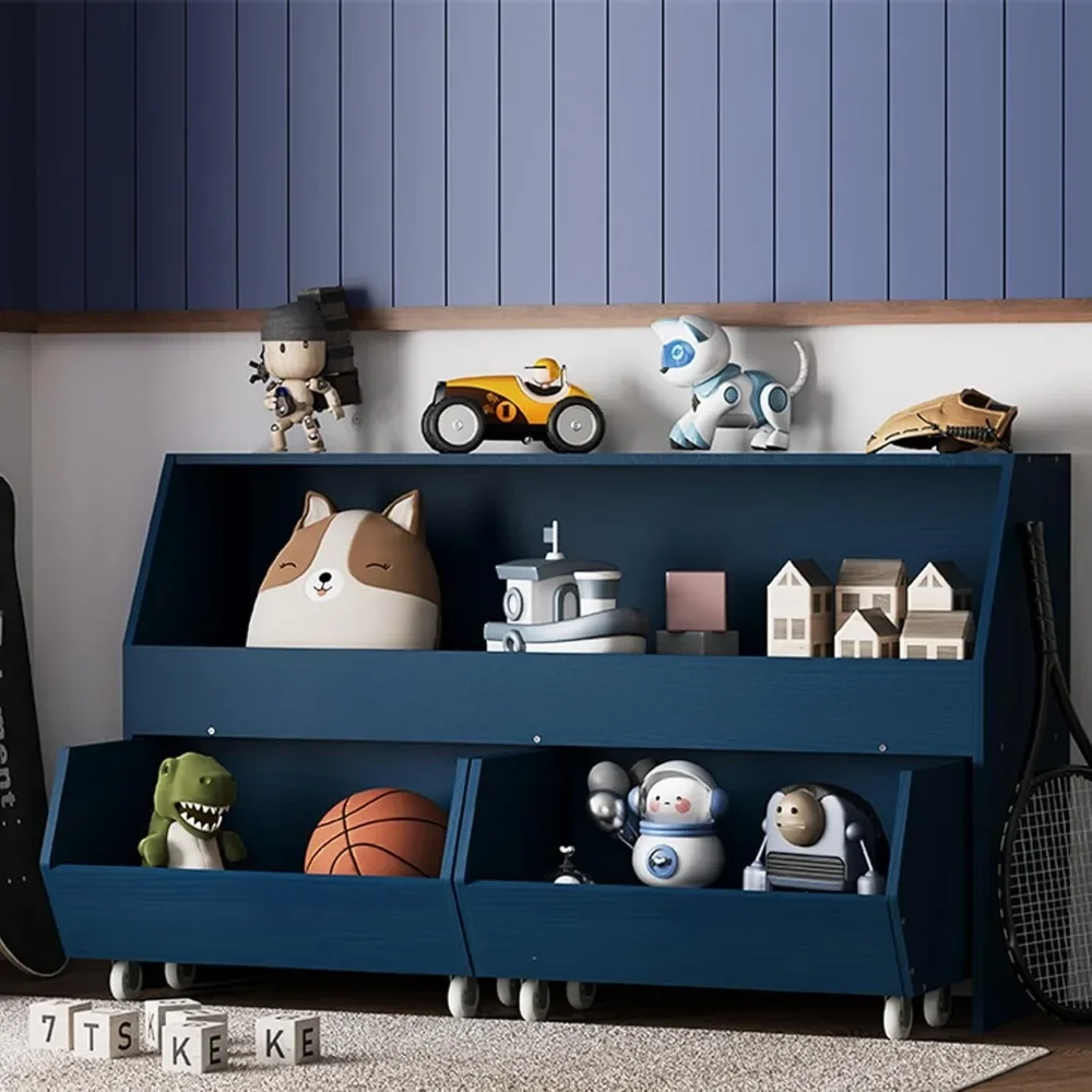 Toy Storage and Organizer for Kid, Boys and Girls Muti-Functional Bookcase and Storage Bin with Moveable Drawers, Children Toddl