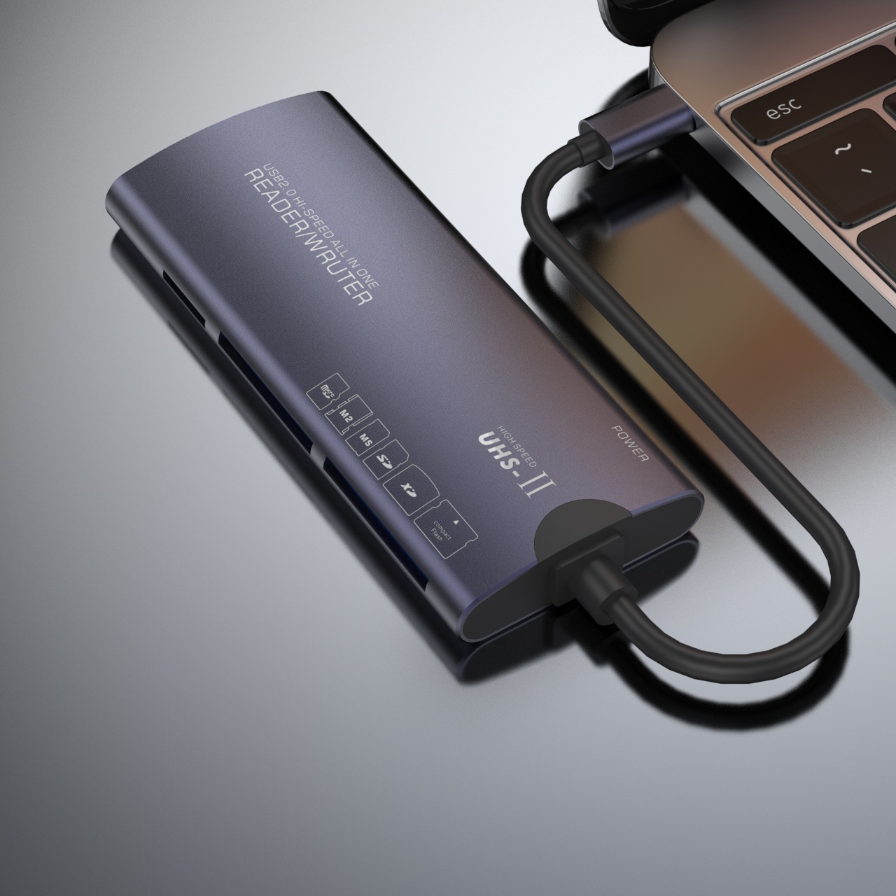 USB High-Speed Ms Multifunktionaler CF-Kartenleser, Sd-Aluminiumlegierung Tf-Computer Sechs-in-Eins-XD-Kartenleser