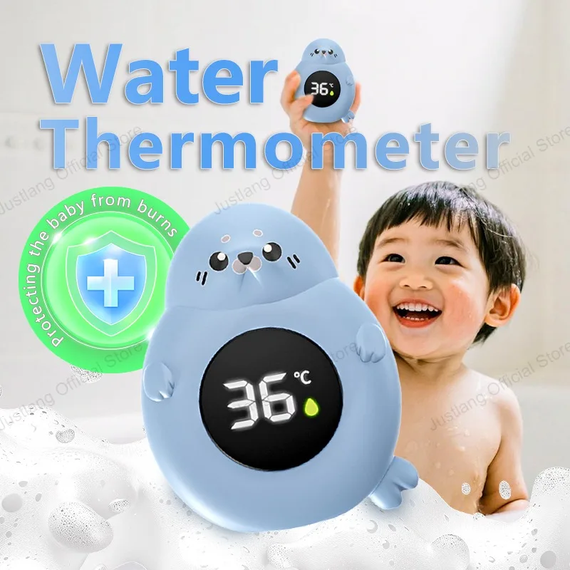 JUSTLANG Blue Seal Baby Badewanne Dusche Wasser LED Thermometer Baby Safe Temperatursensor Schwimmend Wasserdicht Baby Cartoon