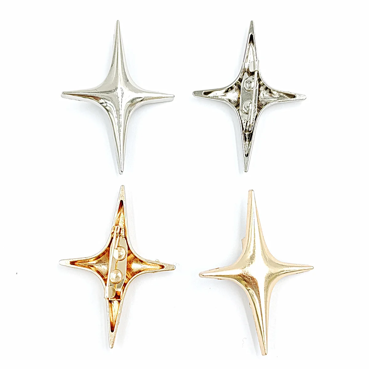 Universal ตกแต่งทองแดง Four Pointed Star เข็มกลัดเคลือบส่วนบุคคลกระเป๋าเสื้อผ้าหมวก Badge โลหะผู้ชาย Pin ของขวัญขายส่ง