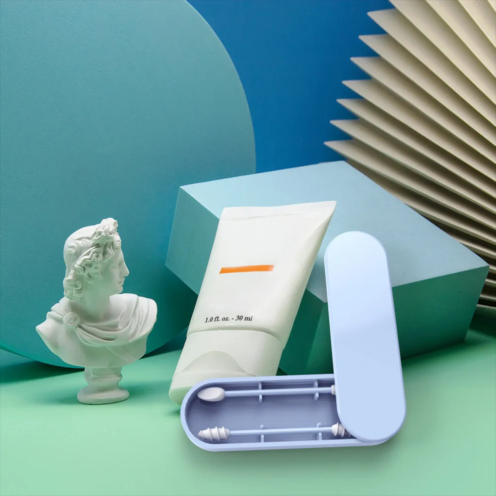 2 ชิ้น reusable ผ้าฝ้าย swabs ซิลิโคนหูเลือกเกลียวเครื่องมือทําความสะอาดซิลิโคนแบบพกพา Swab ทําความสะอาด Sticks Buds Lip อายไลเนอร์แต่งหน้า