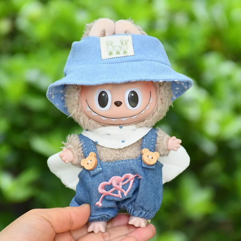 17 センチメートルかわいいミニぬいぐるみの服衣装アクセサリー韓国 Kpop Exo Labubu アイドル人形スカートフード服 DIY キッズギフト