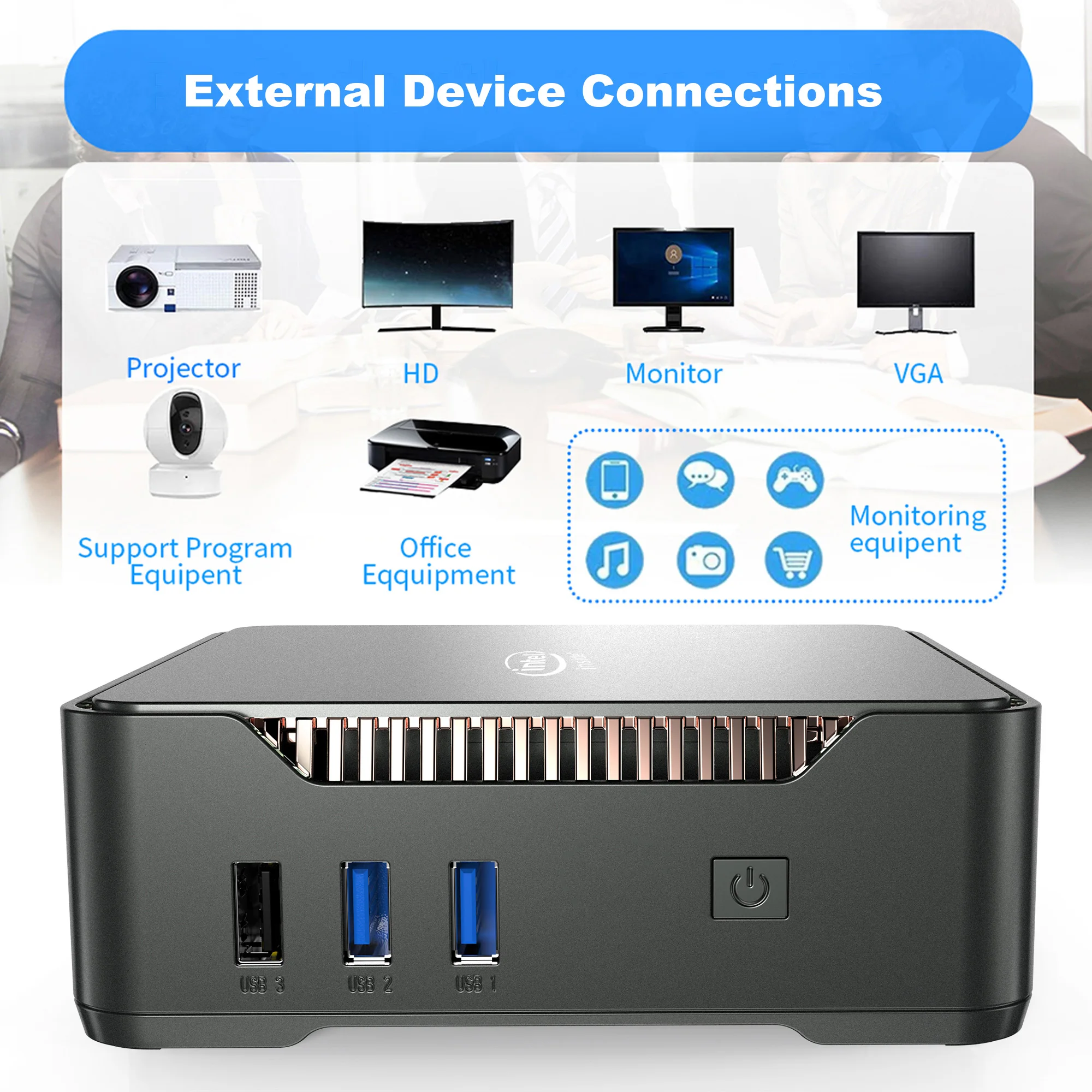 GK3 Plus Mini PC Intel Twin Lake N150 8GB/16GB DDR4 256GB/512GB SSD WIFI5 1000M LAN BT4.2 VGA Windows 11 Gaming Computer