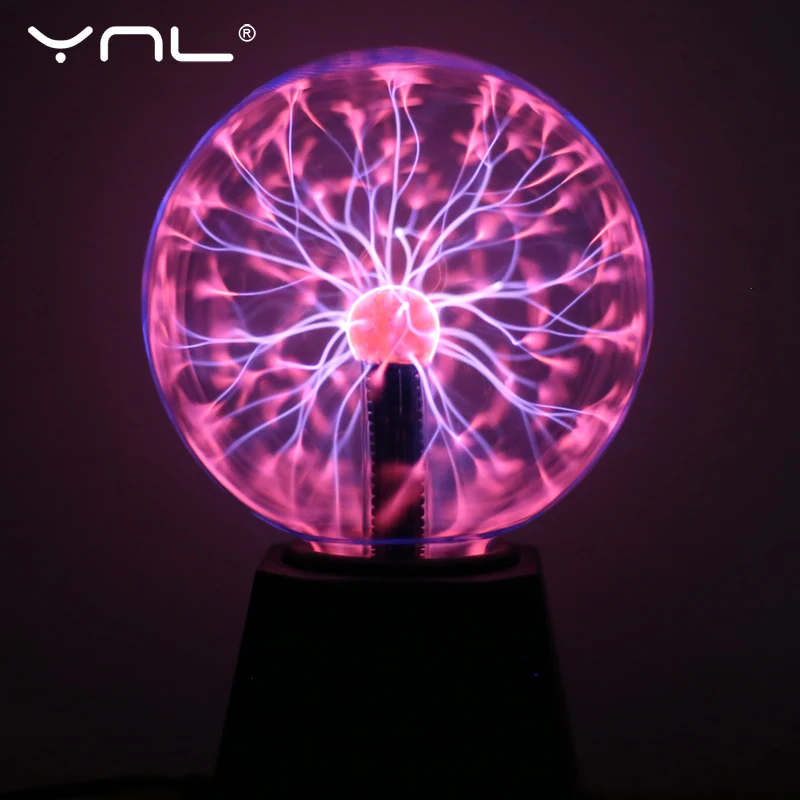 Novedad bola mágica de Plasma luz eléctrica lámpara de noche 3 4 5 6 pulgadas luces de mesa esfera navidad niños regalo cristal Lámpara de Plasma