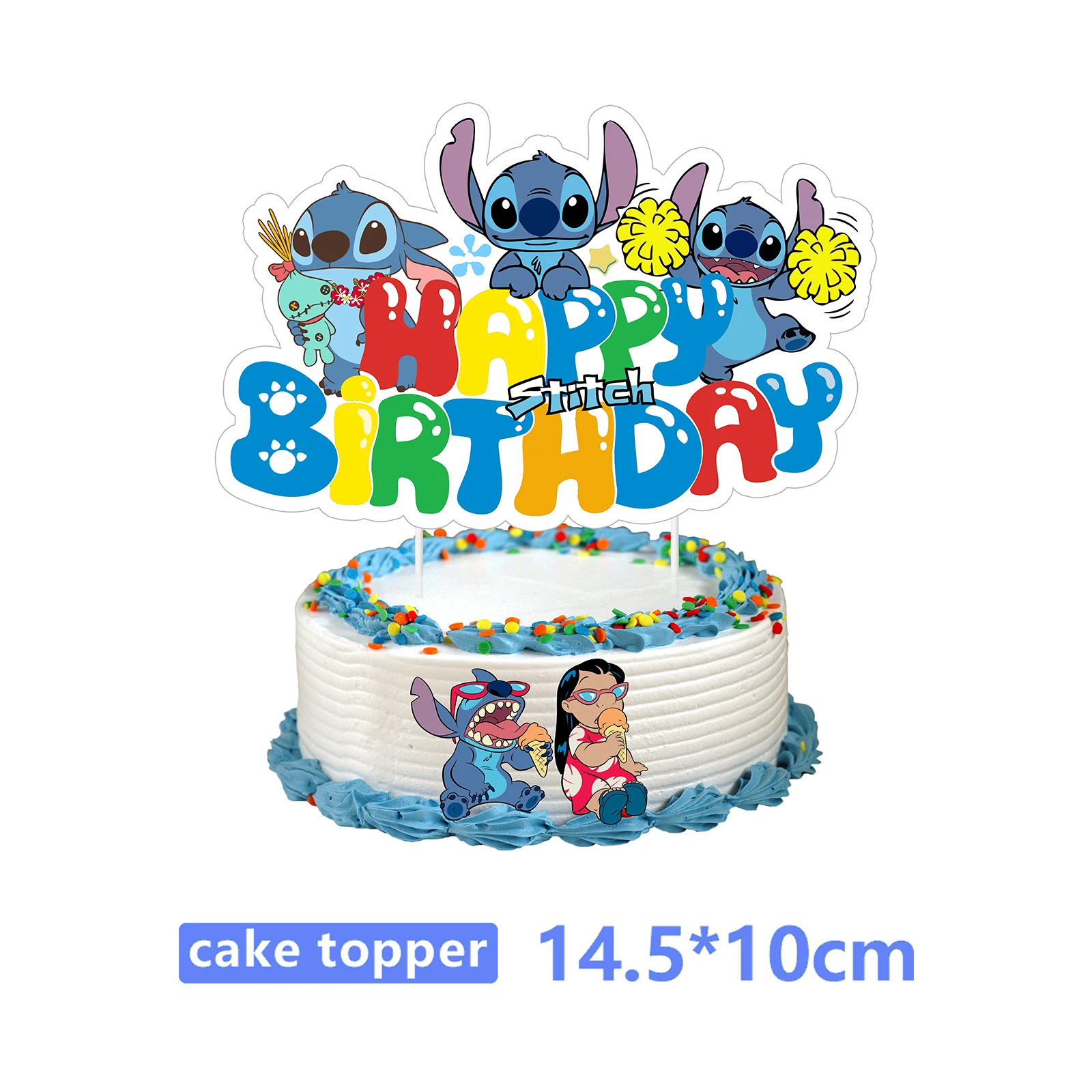 Lilo and 스티치 생일 파티 장식 풍선 컵 선물 가방 플레이트 냅킨 식탁보, 케이크 스탠드 파티 용품