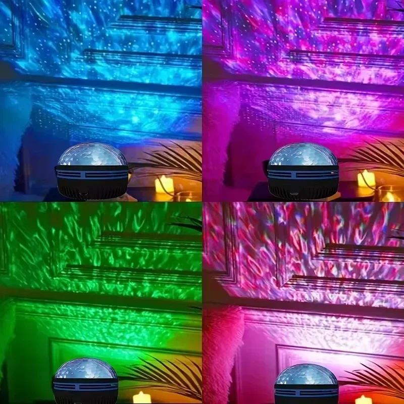 LED Starry Sky Projector Light USB Remote Control Rotating Aurora Galaxy Spotlight for Magic Ball Stage KTV Atmosphere Decor