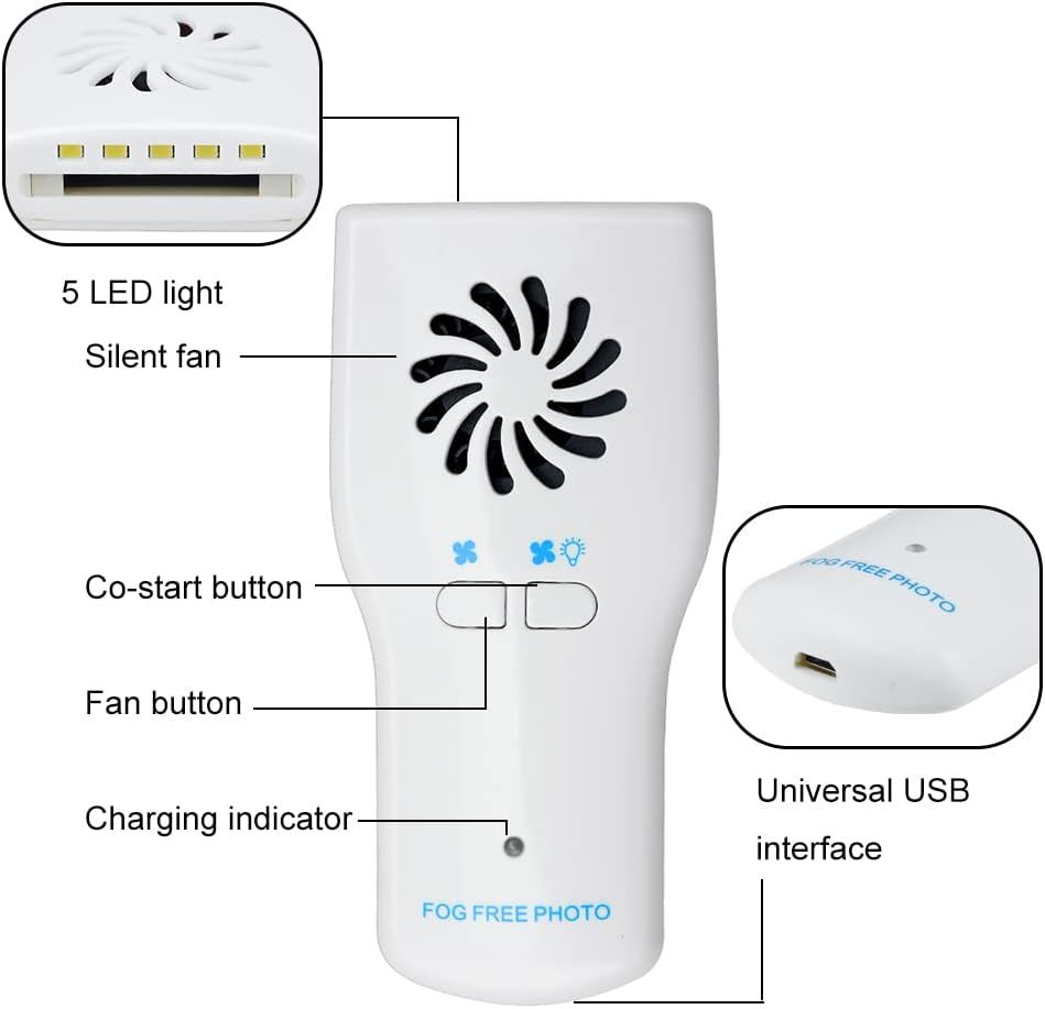 AG 歯科用曇り止めミラーセット 曇りのない口腔内写真撮影用ステンレススチールミラー LEDライト付き 歯科矯正用リフレクター