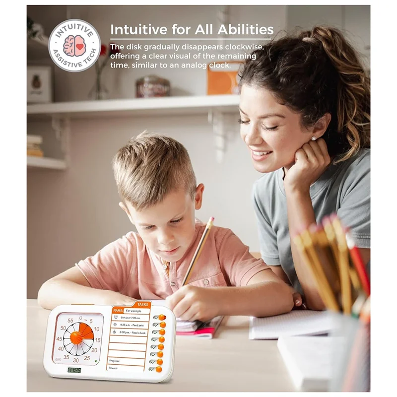 ABFN-3-In-1 Visual ADHD Timer For Kids & Adults With Planning Board, Task Timer, Chore Chart & Visual Schedule Planne