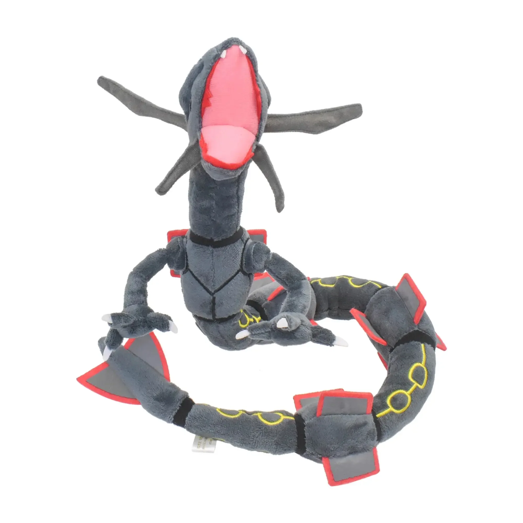 Shiny Rayquaza ตุ๊กตาของเล่นตุ๊กตาสัตว์เกมสําหรับของขวัญสะสม,Soft Plushies,ตัวการ์ตูนน่ารักสีดํา 12 นิ้ว