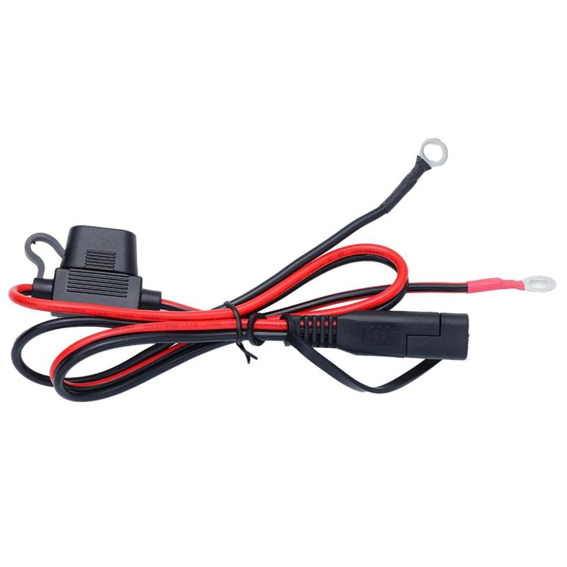 12V Charger Cable For Motorcycle Battery Terminal To SAE Quick Extension Cord Cable Connector For Battery Charger/Maintainer