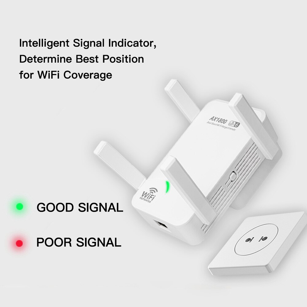 Repetidor inalámbrico FENVI WiFi6 AX1800 banda Dual 2,4G/5GHz 802.11AX Gigabit Wi-Fi 6 extensor amplificador de expansión de señal de largo alcance