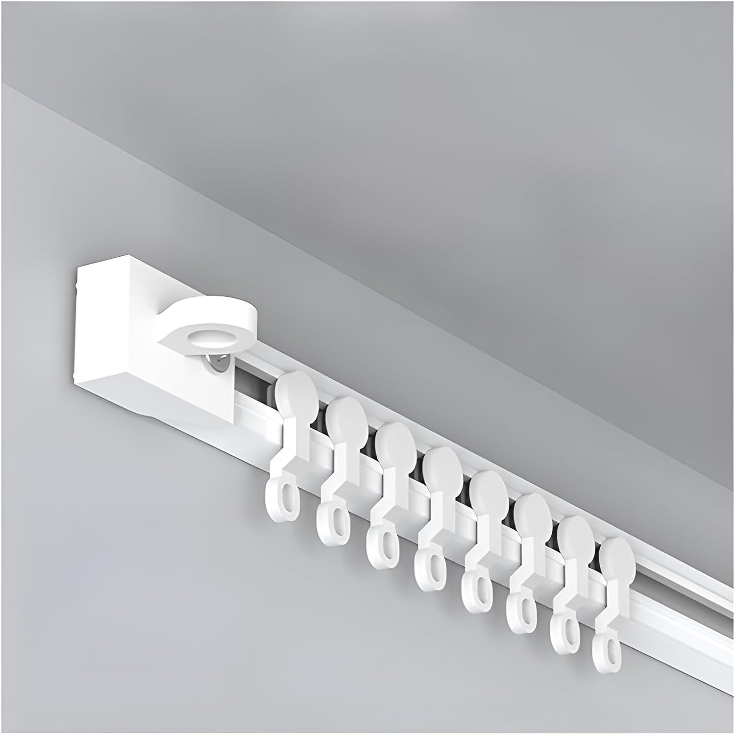 Adhesivo sin taladrar para cortinas de 0,7 a 6 m, montaje en techo o pared, riel divisor de habitación de 4x150 cm, fácil inst