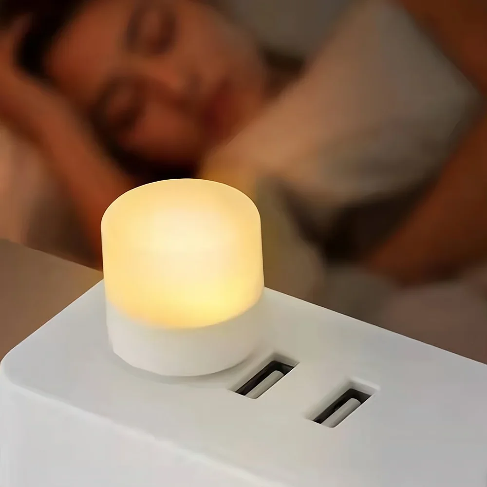 LED Lamp USB Plug Charging Small Book Light Computer Mobile Power  For Round Night Room Dormitory Bedside Eye Protection Reading