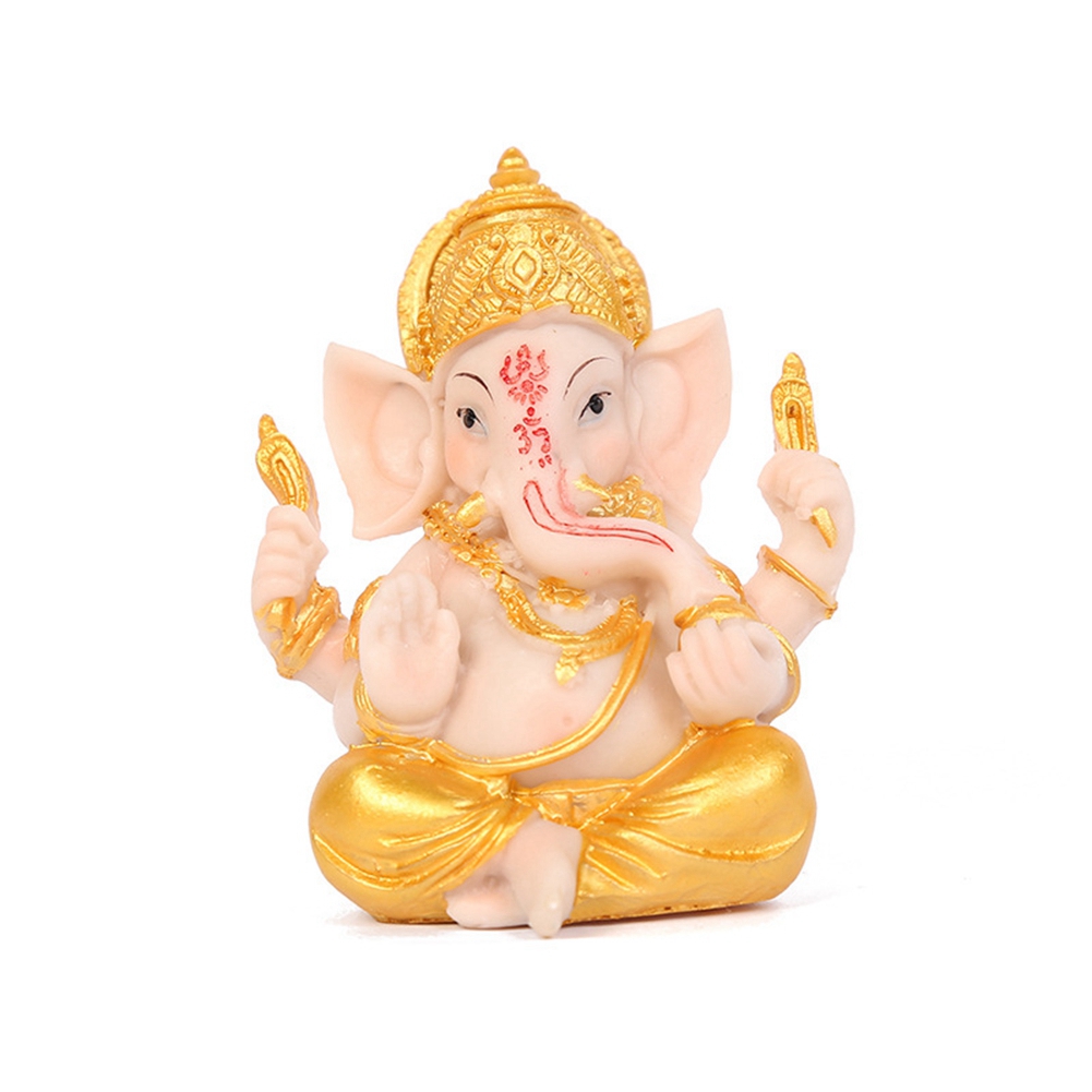 Haidianzi Gold Lord Ganesha พระพุทธรูปรูปปั้นช้างพระเจ้าประติมากรรม Figurines