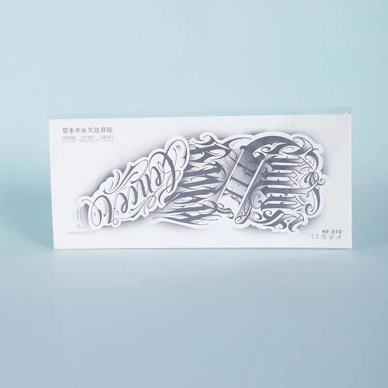 Autocollants de tatouage temporaire imperméables à fleurs foncées, durables de 1 à 2 semaines, simulent des faux tatouages semi-permanents, 1 pièce