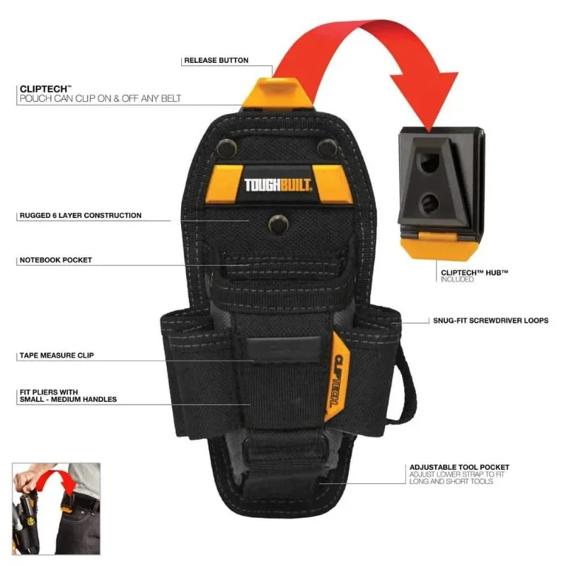 Сумка ToughBuilt TB-CT-36-M7 Technician с 7 карманами — сумка для упаковки средних инструментов