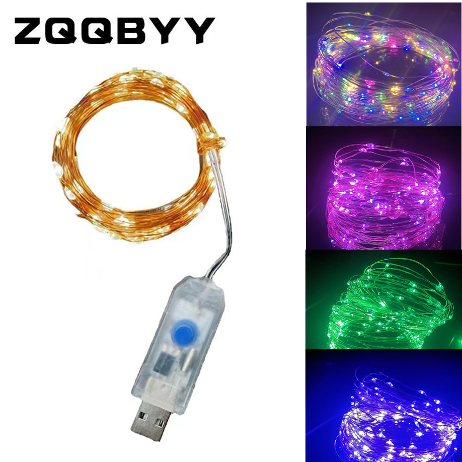 Guirnalda de luces LED de alambre de cobre de 5M/10M/20M, guirnaldas de luces USB de 8 modos, lámparas para festivales, bodas, fiestas, Navidad al aire libre