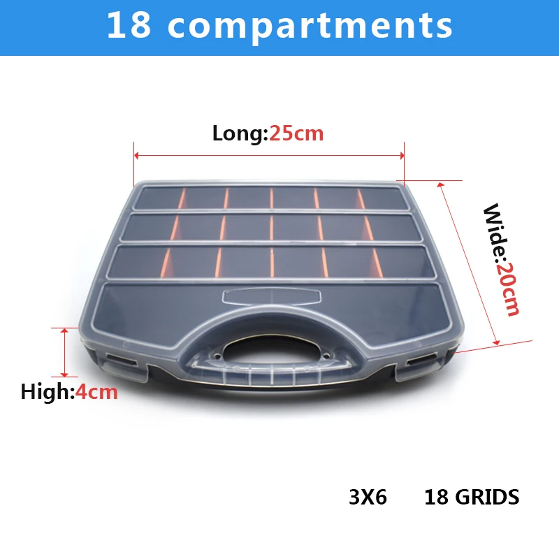 Tool Box Organizers And Storage Plastic Container Compartment Adjustable Detachable Chest Case For Tool Hardware Fastaner Screw