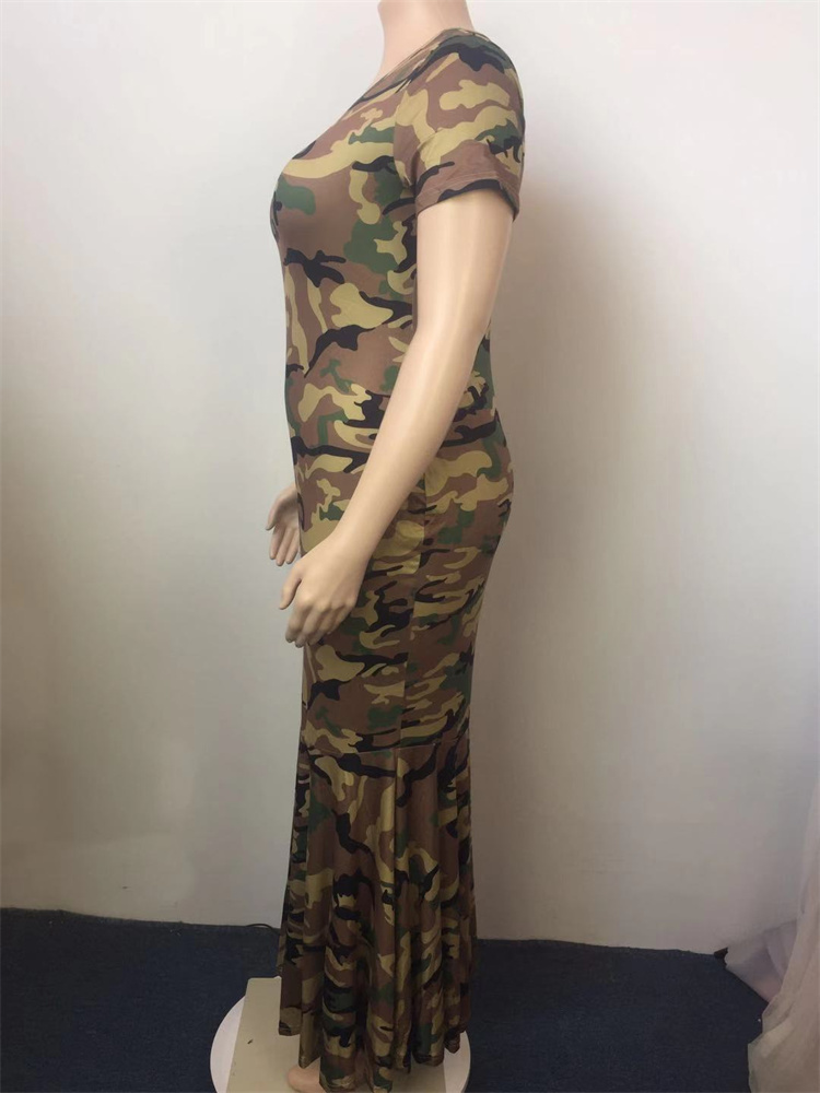 Wmstar plus size frauen kleidung sommerkleid großhandel tarnung eleganter gestreifter druck in voller länge maxi kleider drops hipping