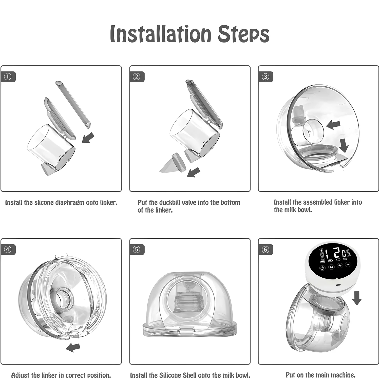 Tiralatte elettrico indossabile, indolore, bifacciale, completamente automatico, raccoglitore di seno a mani libere per l'allattamento al seno