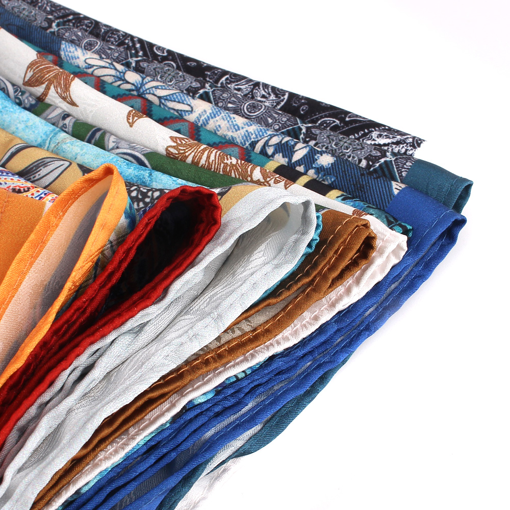 ใหม่พิมพ์พ็อกเก็ตสแควร์สําหรับผู้ชายผู้หญิงดอกไม้พิมพ์ Kerchief ผ้าเช็ดหน้าผู้ชายนุ่มชุดสแควร์ผ้าเช็ดหน้าผ้าขนหนูผ้าพันคอ