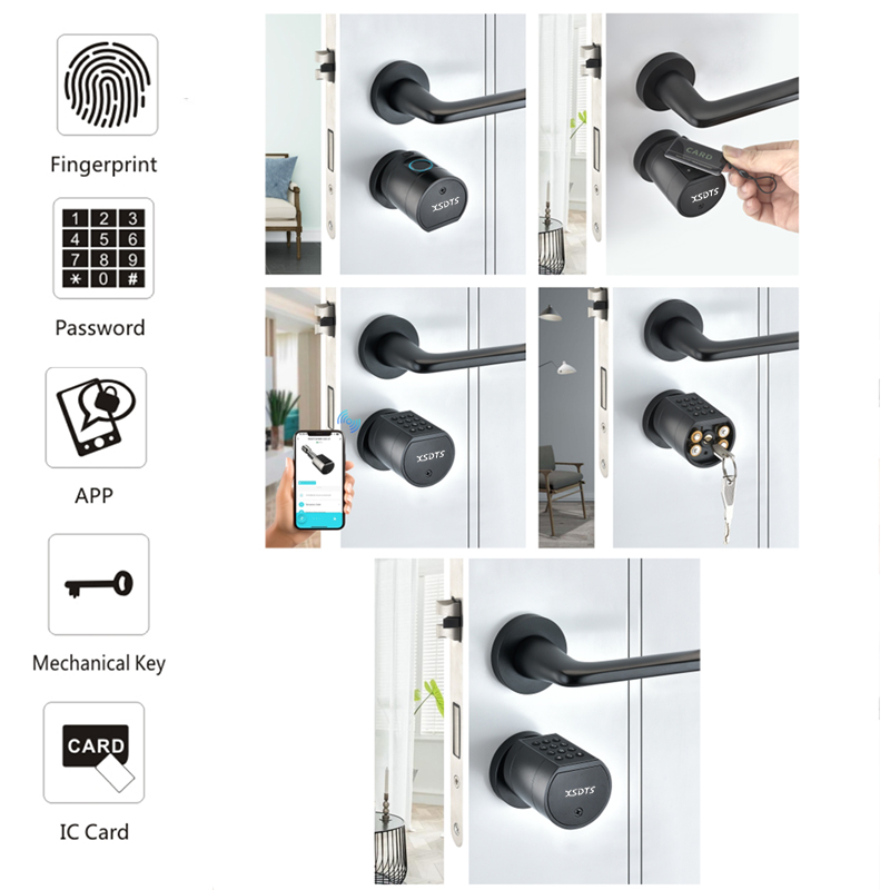 Tuya APP Fingerprint Zylinder Smart Türschloss Elektronische Digitale Tastatur Code Keyless Fernbedienung Einstellbar Hause Wohnung