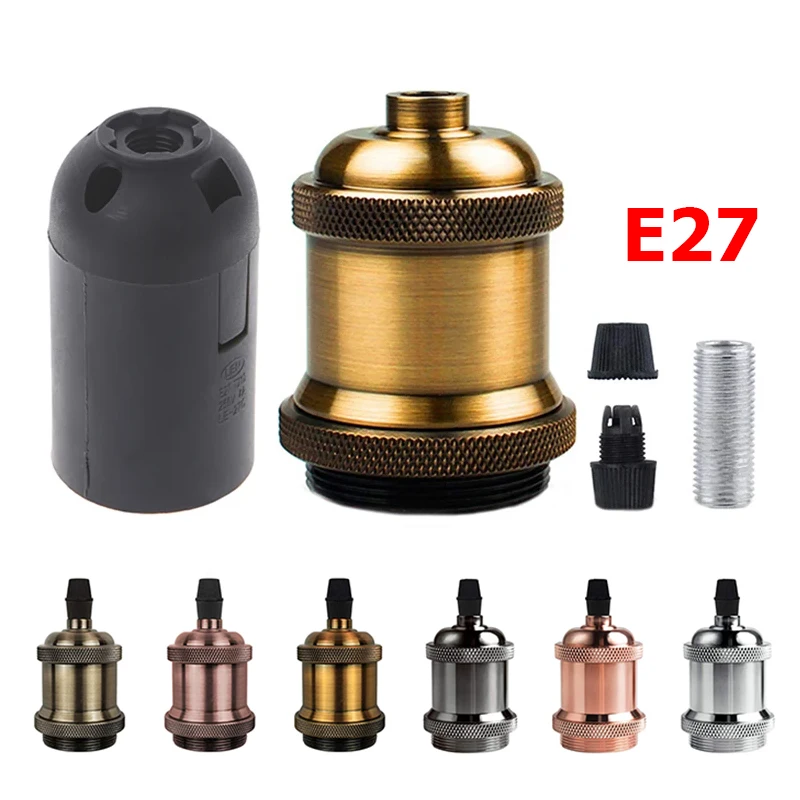 Vintage Lampenfassung Edison Schraube Lampenfassung E27 Glühbirnensockel DIY Lichtsockel mit Ring