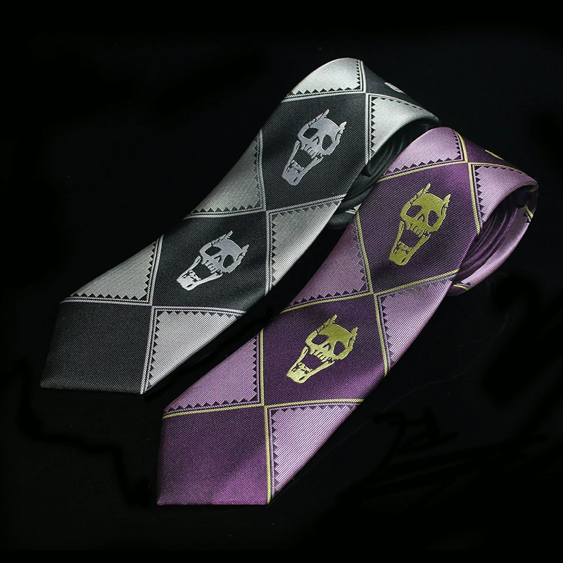 Anime JoJo Tie Kira Yoshikage Cosplay Stropdas Unisex Schedel Hals Hemel Deur Cosplay Kostuum Prop