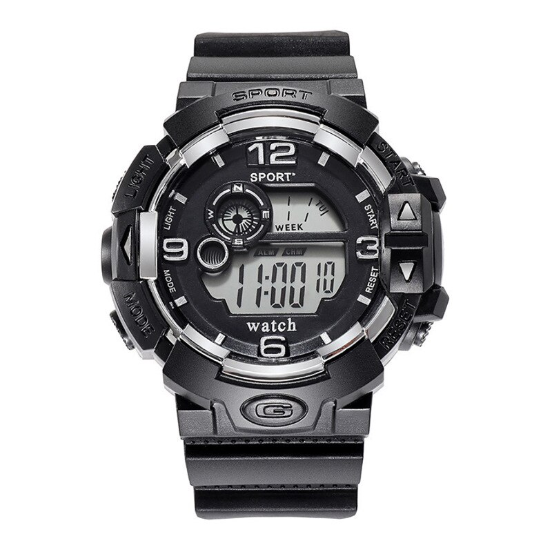 Cool Luminous Men Sport Watch High End Silicone Strap Relógio de pulso militar Led Calendário Waterproof Digital Relógios