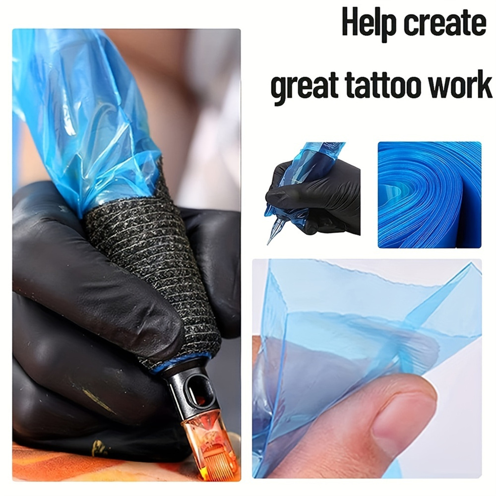 50/100/200 個使い捨て黒/ピンク/ブルータトゥークリップコードスリーブカバーバッグプラスチックタトゥーマシン保護バッグ