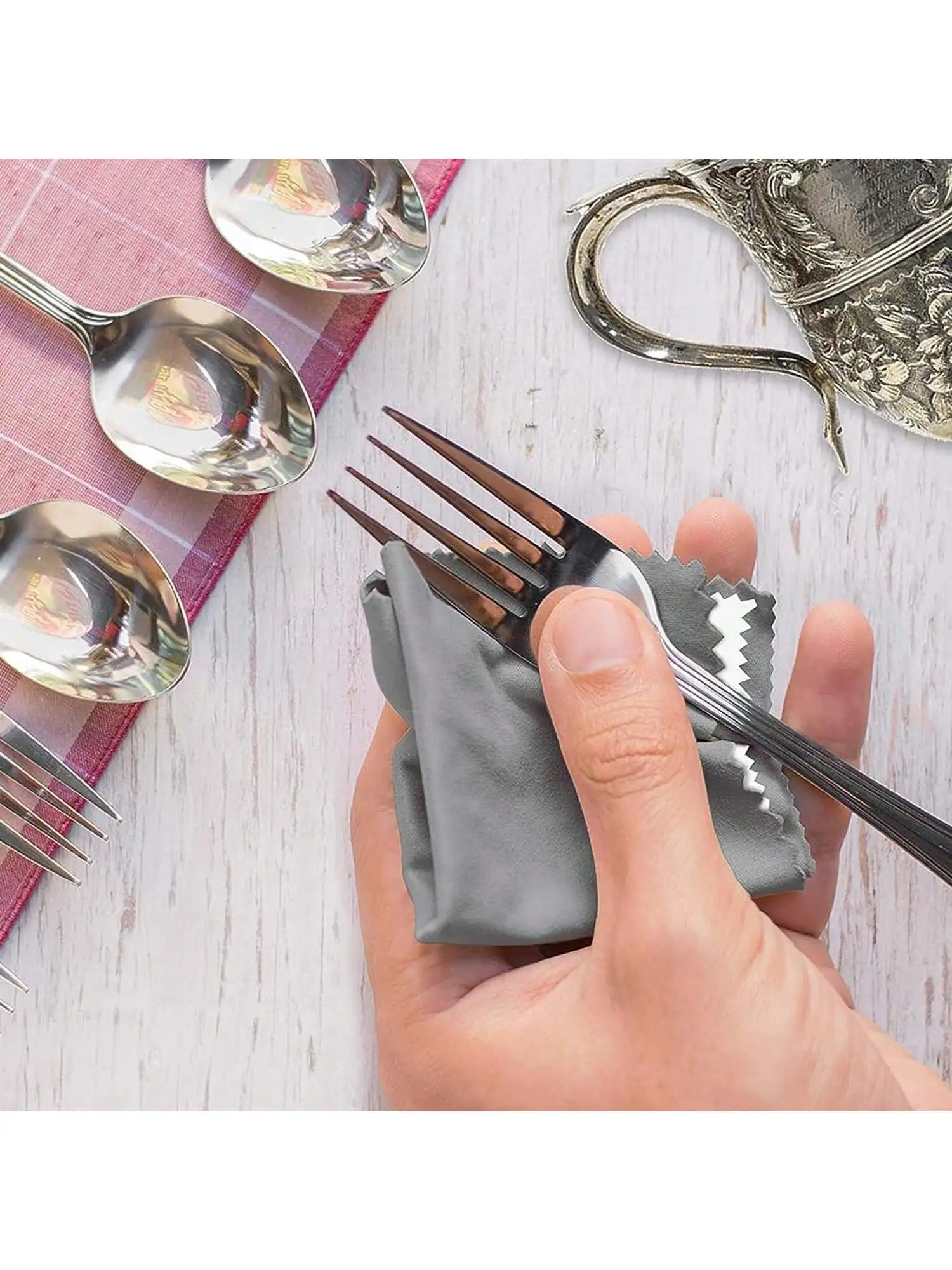 Pano de limpeza para polimento de joias multicamadas, grande 9,48x6,3 polegadas, para prata esterlina, ouro, diamante, platina, pedras preciosas, moedas