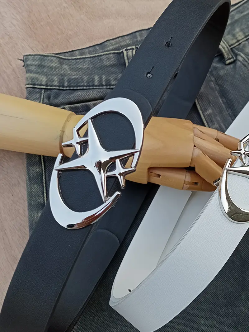 Stijlvolle ovale riem met gekruiste metalen gesp - duurzaam, eenvoudig en universeel compatibel - unisex cadeau-idee voor mannen en vrouwen