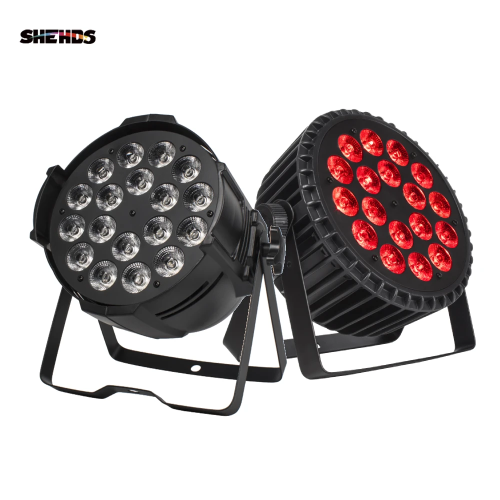 SHEHDS 1pcs Led 18x18W RGBW 4in1/RGBWA+UV 6in1 Par Lighting Aluminum DJ Disco Wash Stage Light Christmas Decorations