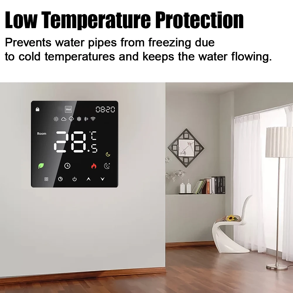 Tuya WiFi Smart Thermostat เครื่องทําความร้อนใต้พื้นไฟฟ้า TRV หม้อต้มแก๊สน้ําอุณหภูมิเสียงรีโมทคอนโทรลสําหรับ Google Home Alexa