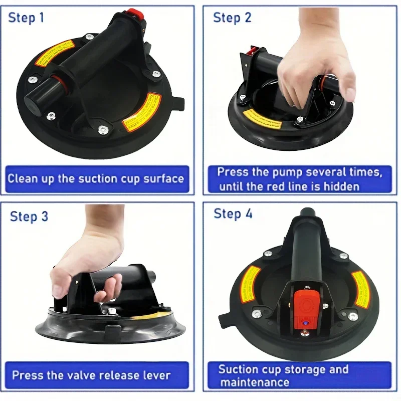 8 Inch Vacuüm Zuignap 220Kg Met Koperen Handvat Ventosas Para Vidrio Heavy Duty Lifter Voor Granieten Tegelglas Handmatig Tillen