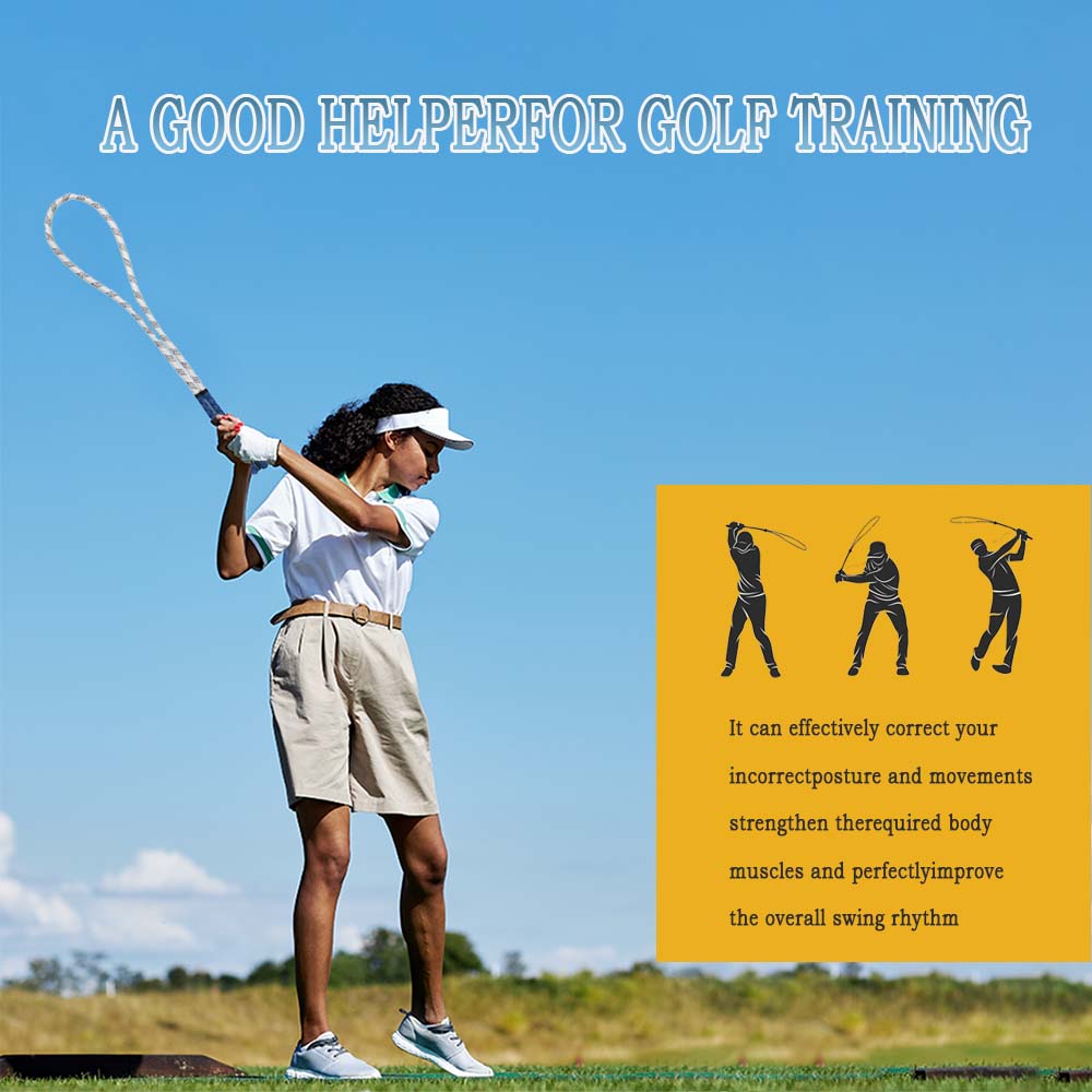 Portable Golf Swing Trainer Rope - Golf Swing Power & Gesture Correction Rope for Beginners - Perfect for Golf Swing Practice