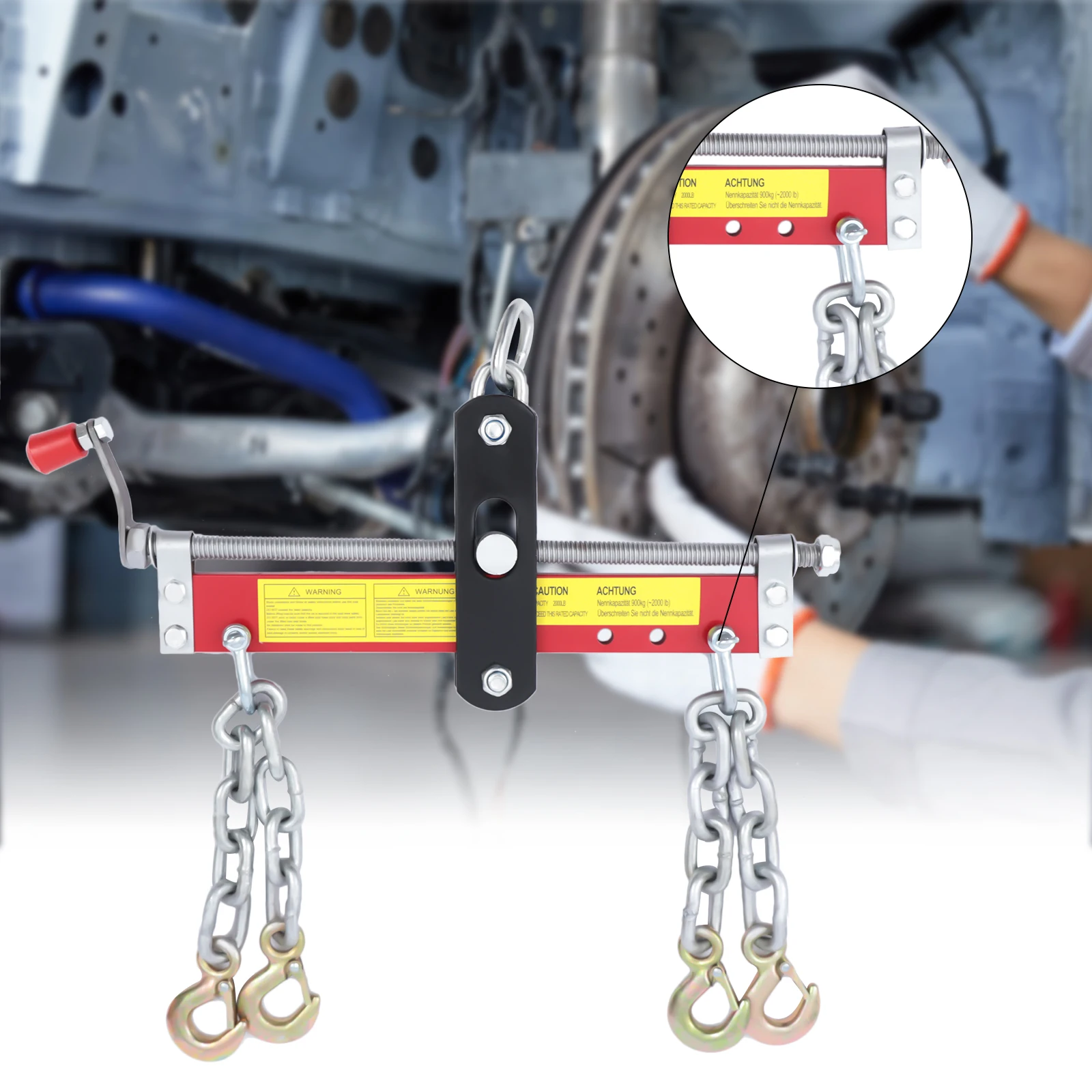 900kg 2000LB Engine Lifting Hoist Leveller Chain Load Garage Loading Balancer