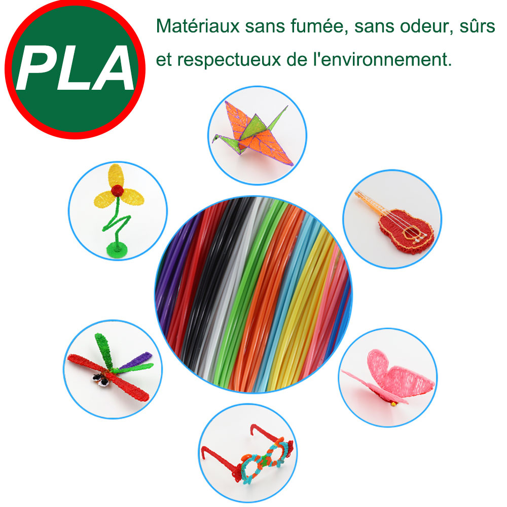 Stylo 3D pour enfants, stylo d'impression 3D avec écran LCD, stylo de peinture 3D bricolage avec filament PLA 30 couleurs, avec boîte de rangement et adaptateur secteur, cadeau d'anniversaire de Noël pour les enfants