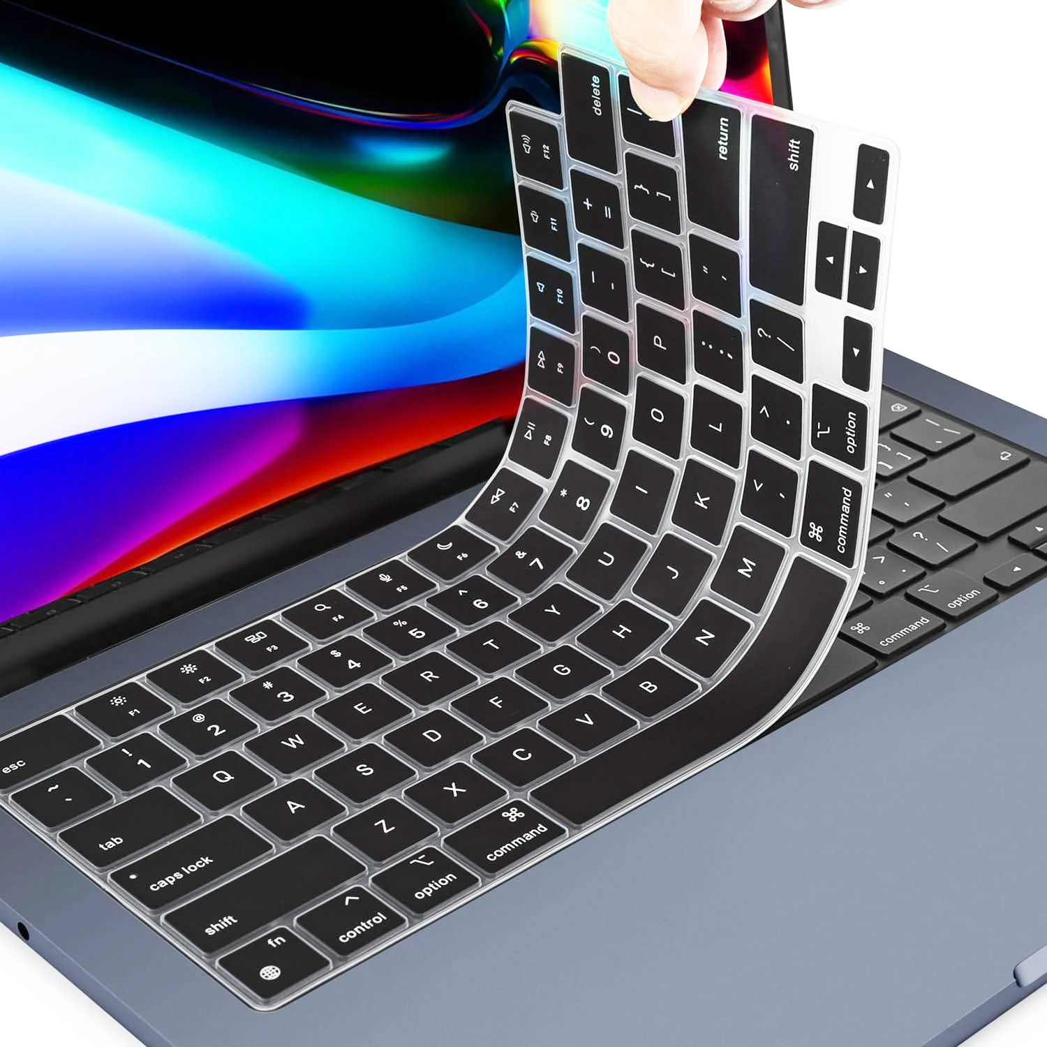 Чехол для клавиатуры MacBook Air 13,6 15 дюймов M4/M3 Pro14 "13" 16 " (макет Великобритании/США) силикагелевая кожа A2941A2918 A3113 A3114 A2992 A2337