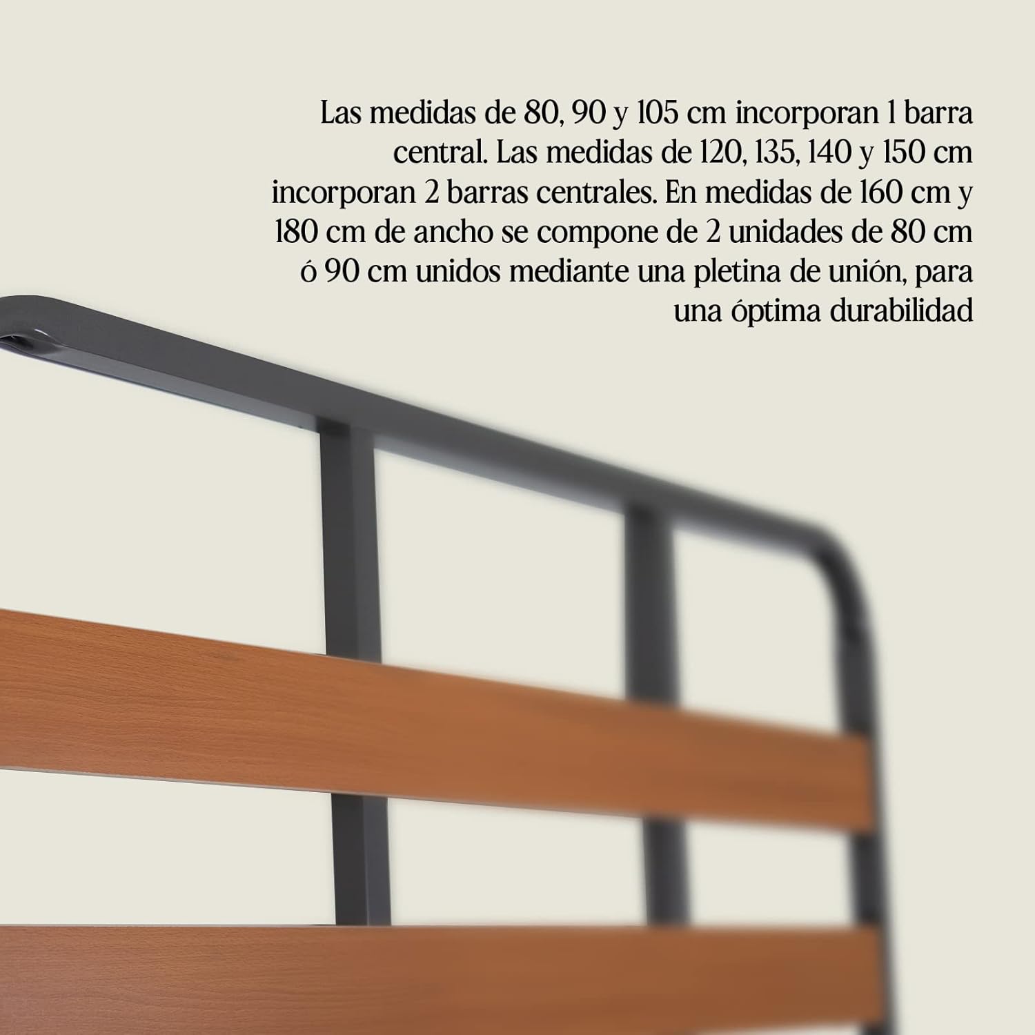 Somier Eco para Cama 90 x 190 cm Somier Sin Patas Láminas9cm y Estructura de Tubos de Acero