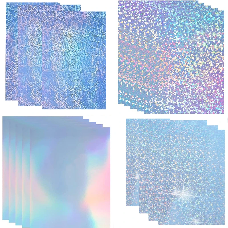 10 fogli di carta per stampa laser olografica A4 adesivi per stampa in vinile impermeabile carta autoadesiva fai da te per stampa laser a getto d'inchiostro