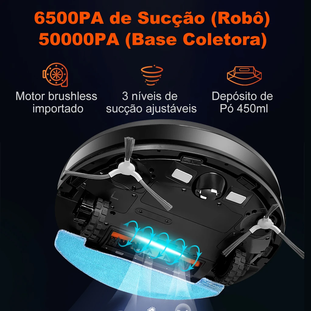 Aspirador robô K30 – Com autovazamento, laser duplo, luz UV, mapeamento multi-pisos, limpeza automática de tapetes e 240 min de autonomia,Voltagem única 220V-240V