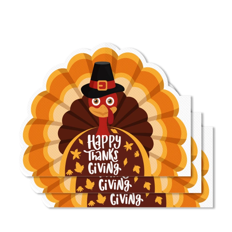 20 pz/Pac 28*36cm tovaglioli di carta a forma di ringraziamento autunno Party Holiday tovaglioli di carta usa e getta tovagliette di carta Decorative