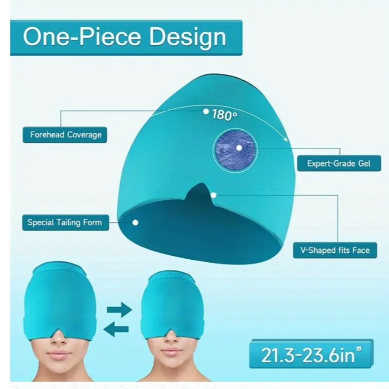 Couvre-chef en soulagement de la Migraine, capuchon de glace en Gel, couvre-chef monocouche, Pack de glace, capuche de compression extensible