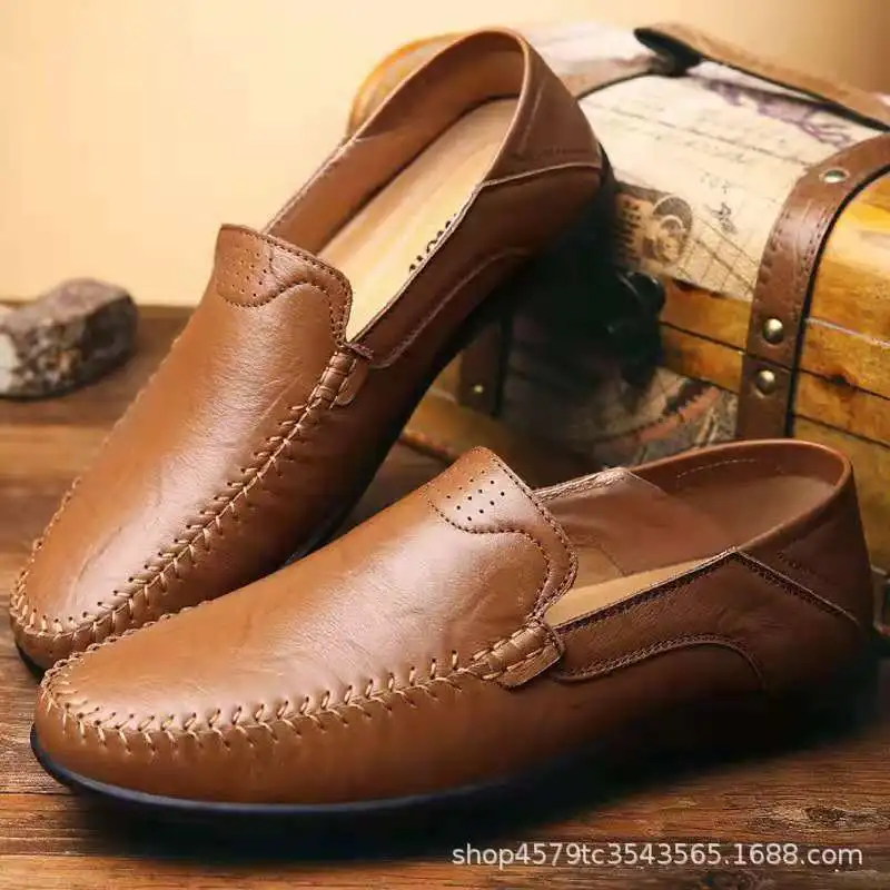 รองเท้าหนังผู้ชายผู้ชายฤดูใบไม้ผลิLoafers Slipบนรองเท้าหนังลําลองคลาสสิกรองเท้าแตะนุ่มHombre Breathable Flatsรองเท้า