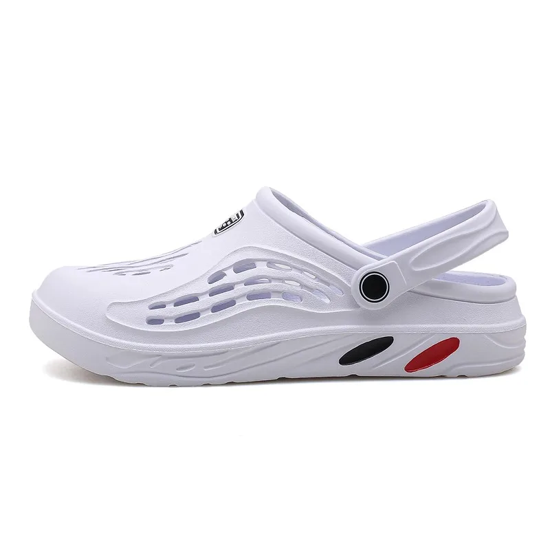 Zapatos de verano para hombre, sandalias con agujeros para hombre, chanclas huecas transpirables, zuecos, zapatillas de playa a la moda, talla grande 49