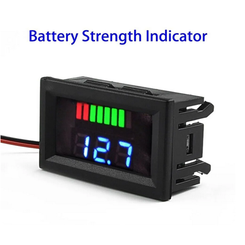 12V 24V 36V 48V 60V indicador de nivel de carga de batería de coche medidor de capacidad de batería de litio probador pantalla LED voltímetro